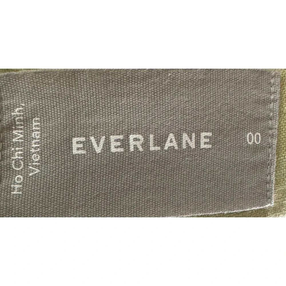 Everlane Womens Sage Green 100% Linen High Way Slouch Pant Size 00 Wide Leg